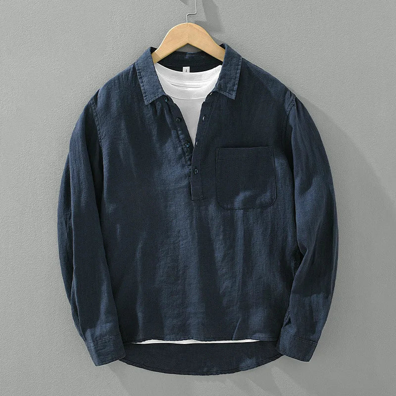 Relaxed Fit Casual Long Sleeve Men's Shirt