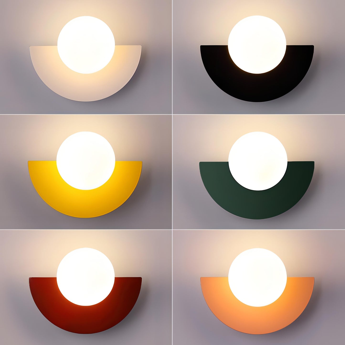 Contemporary Half Circle LED Wall Lamp Warm Ambient Lighting