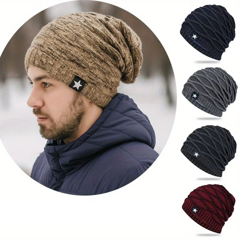 Warm Fleece Lined Slouch Beanie for Men Women - VogeLuxe