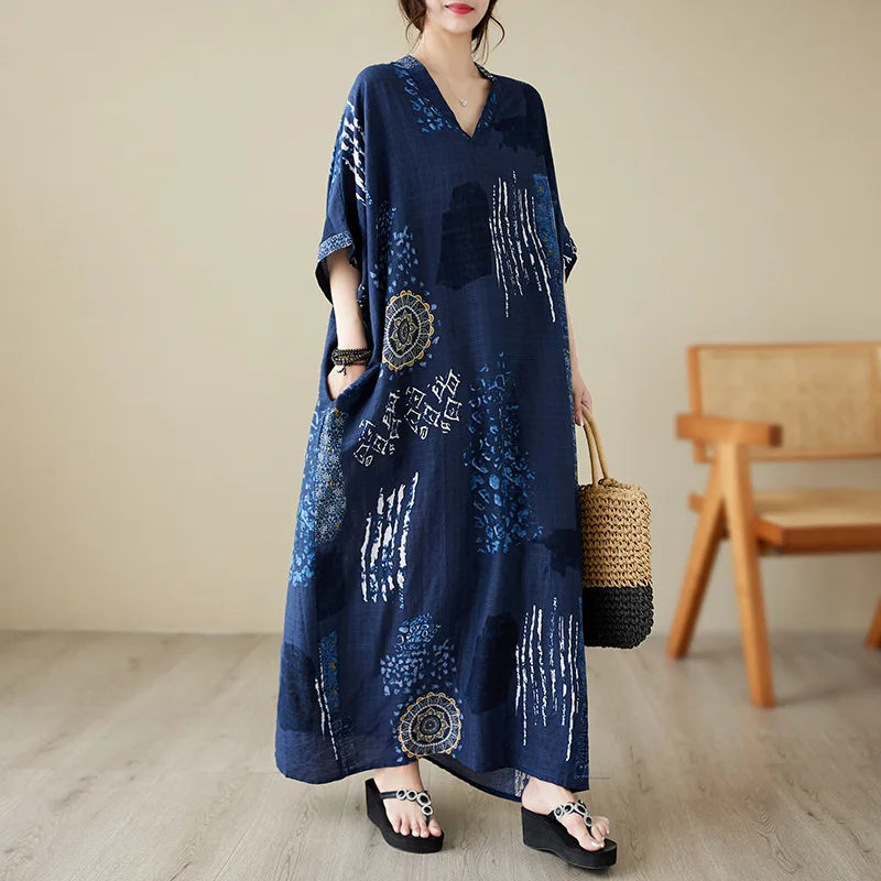 Free-Spirited Global Maxi Sundress - Relaxed Casual Wear