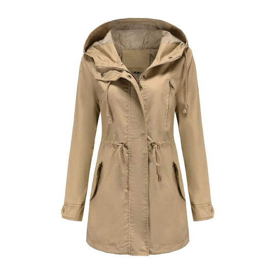 Waterproof Women's Zip Up Winter Rain Coat - BritishElegance