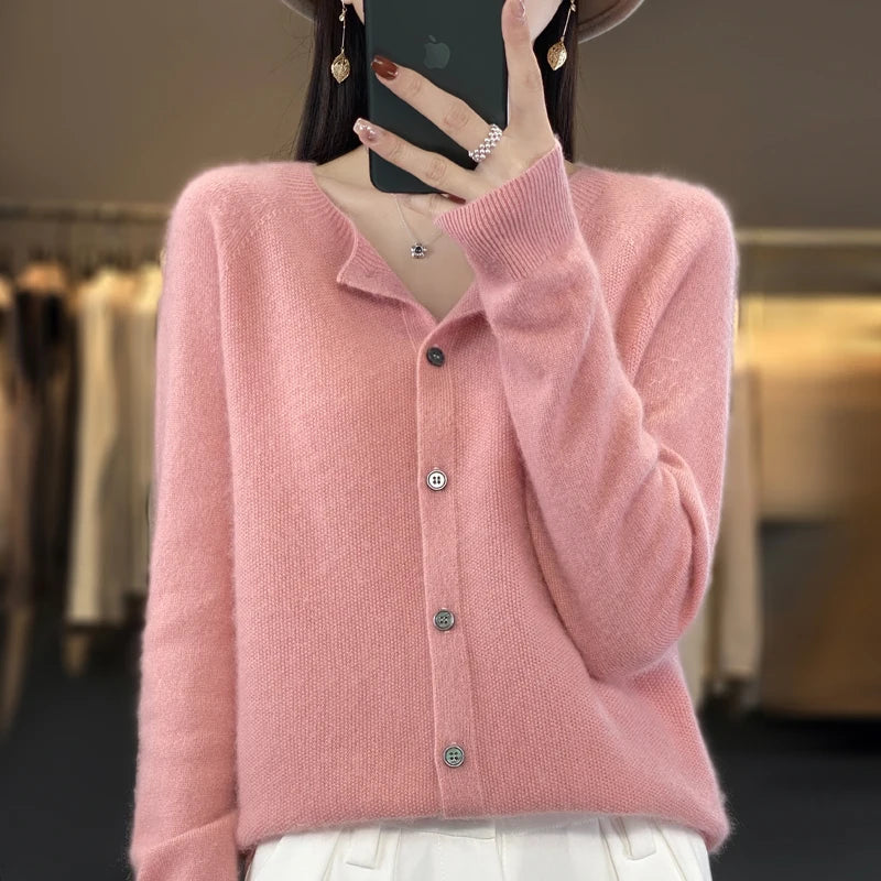Soft Women's Open Front Wool Sweater