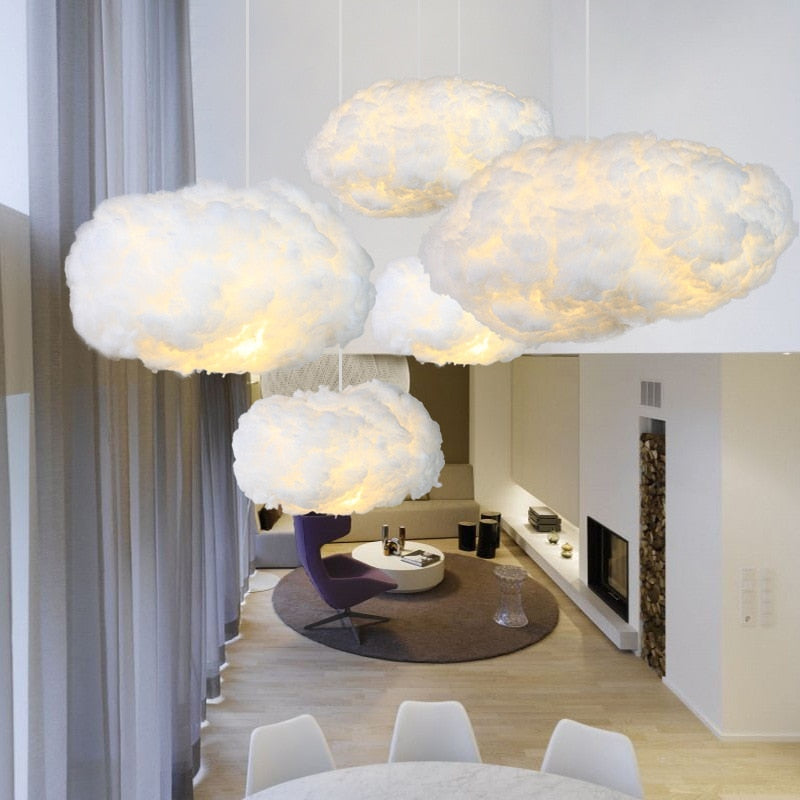 Soft White Fabric Hanging Lamp Shade
