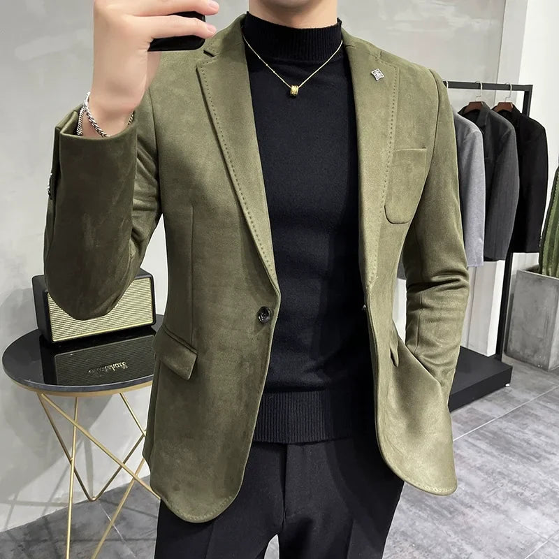 Men's Tailored Suede Jacket - BritishElegance