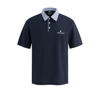 Classic Vintage Embroidered Men's Short Sleeve Polo Shirt