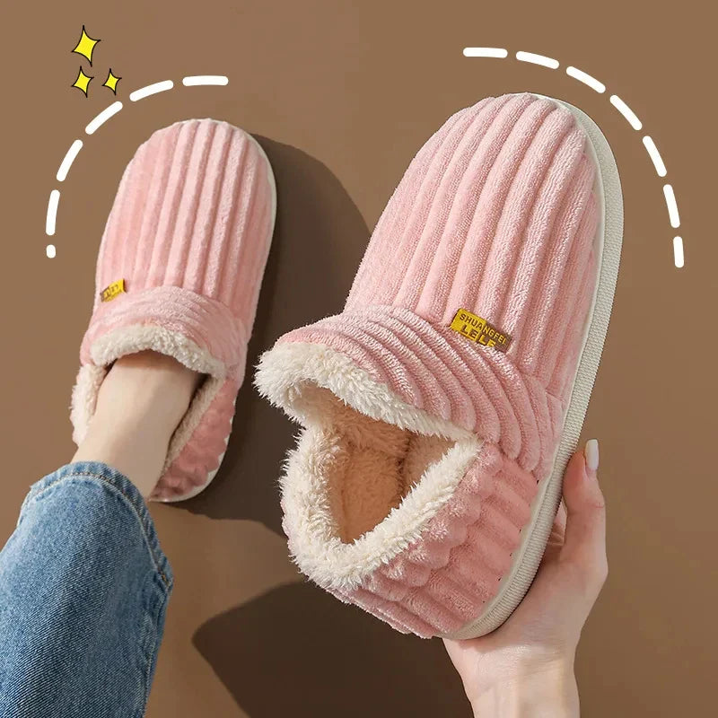 Cozy Faux Fur Slide Slippers – Soft Warm Indoor Shoes
