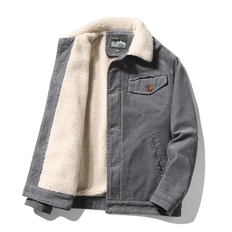 Luxury Soft Corduroy Parka Coat for Men - VogeLuxe