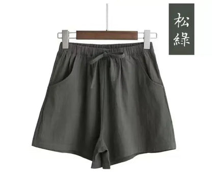 Relaxed Fit Linen Beach Shorts for Women
