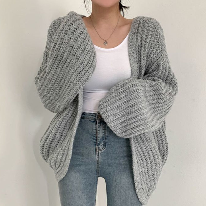 Women's Cozy Long Open Front Sweater Cardigan