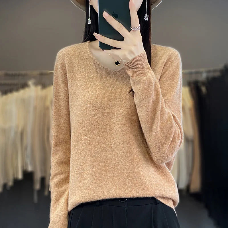 Soft Merino Wool V-Neck Sweater