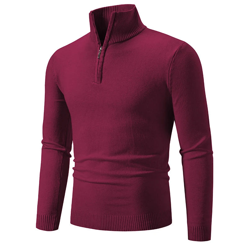Cozy Men's Autumn Quarter Zip Fleece Sweater
