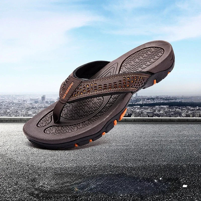 Men's Waterproof Beach Flip Flops - Breathable Summer Shoes - BritishElegance