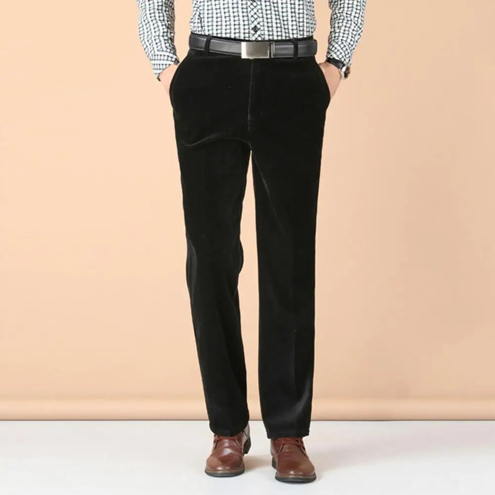 Men's Classic Fit Straight Leg Corduroy Pants - VogeLuxe