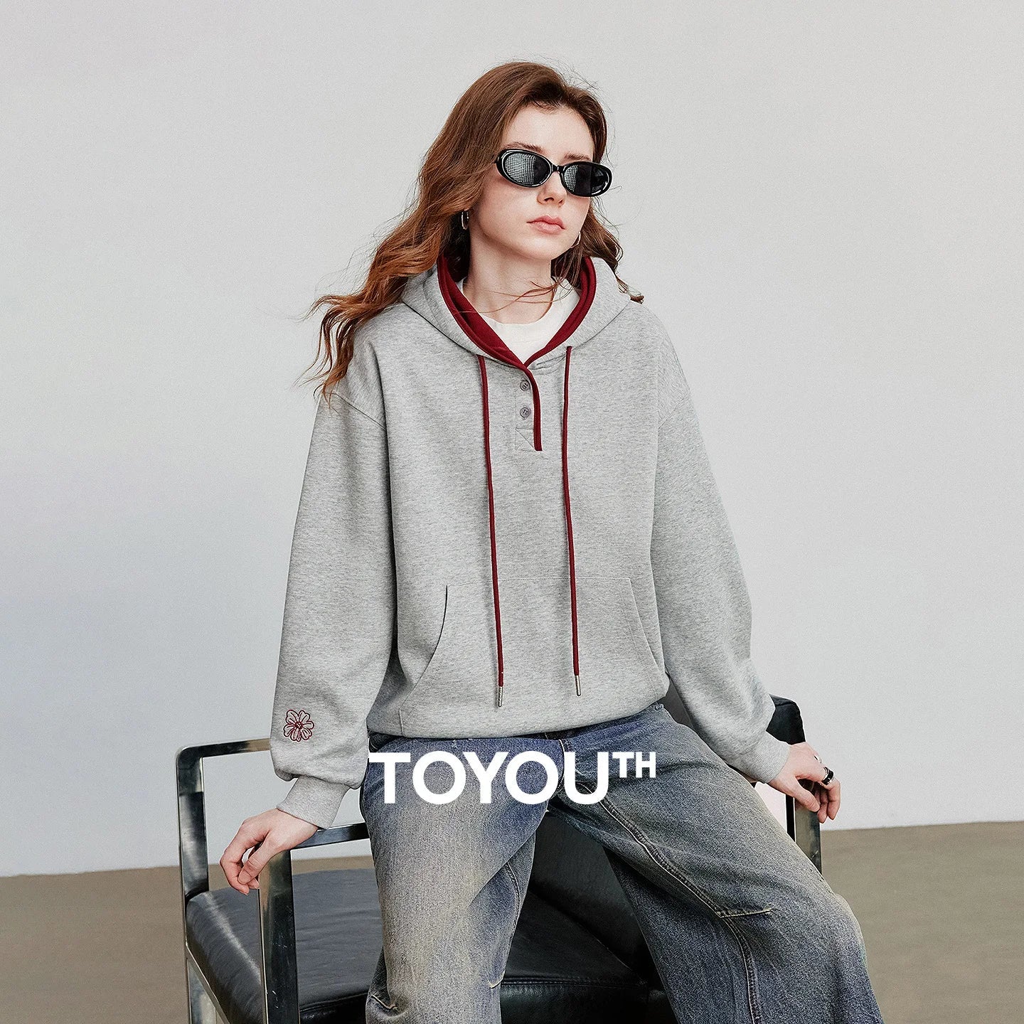 Ladies' Stitched Colorblock Hooded Sweatshirt - VogeLuxe