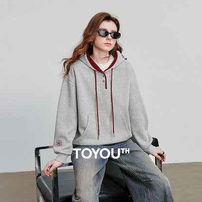 Ladies' Stitched Colorblock Hooded Sweatshirt - VogeLuxe