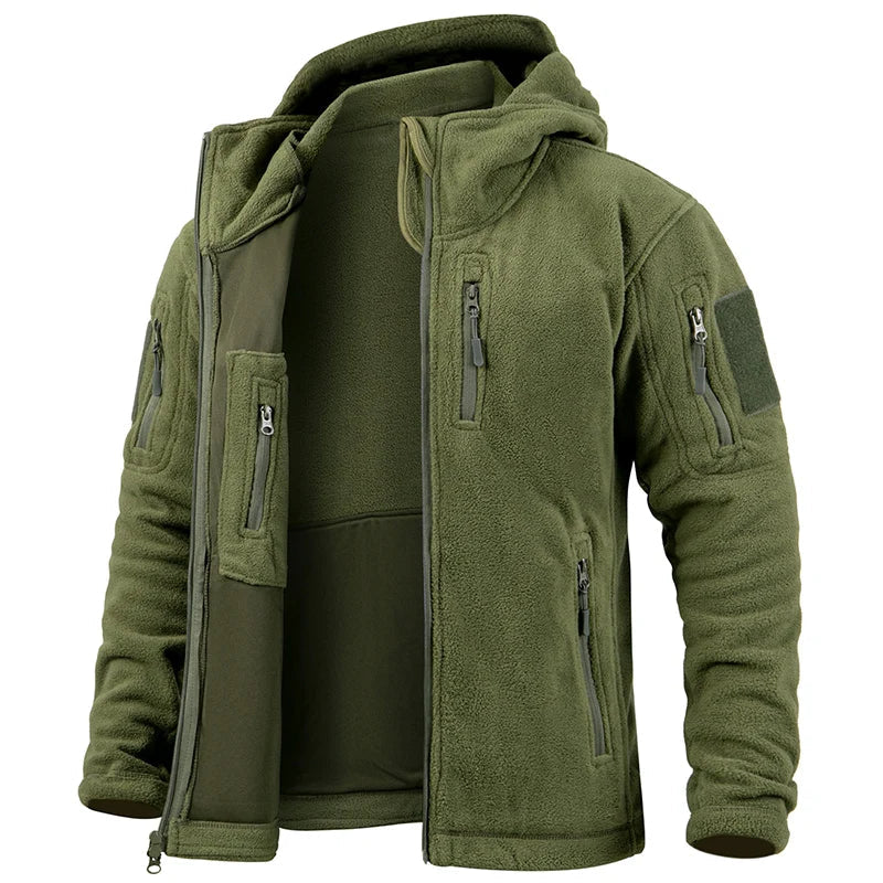 Insulated Hooded Fleece Jacket – Waterproof Multi Pocket Parka Coat - VogeLuxe