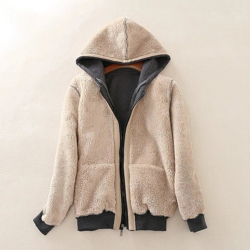 Cozy Women's Fleece Hooded Jacket for Autumn Winter