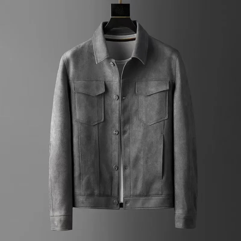 Men's Classic Slim Leather Biker Jacket - VogeLuxe