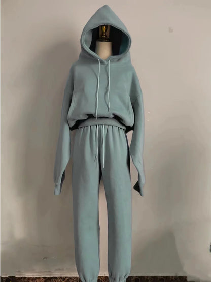 Warm Women's Fleece Hoodie and Jogger Set