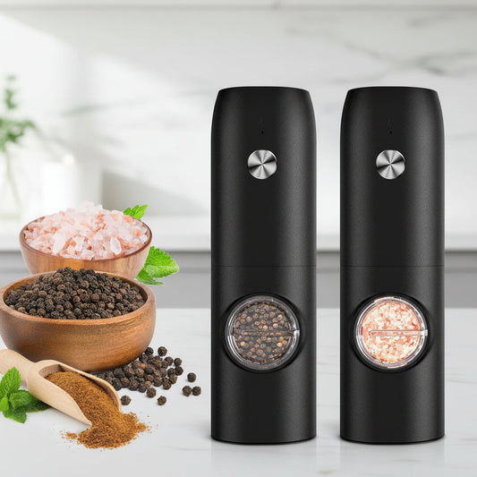 Automatic Salt Pepper Mill Rechargeable Stainless Steel Grinder - VogeLuxe