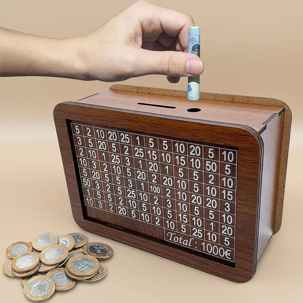 Money Saving Wooden Piggy Bank Coin Box - VogeLuxe