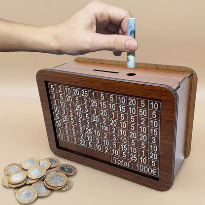 Money Saving Wooden Piggy Bank Coin Box - VogeLuxe