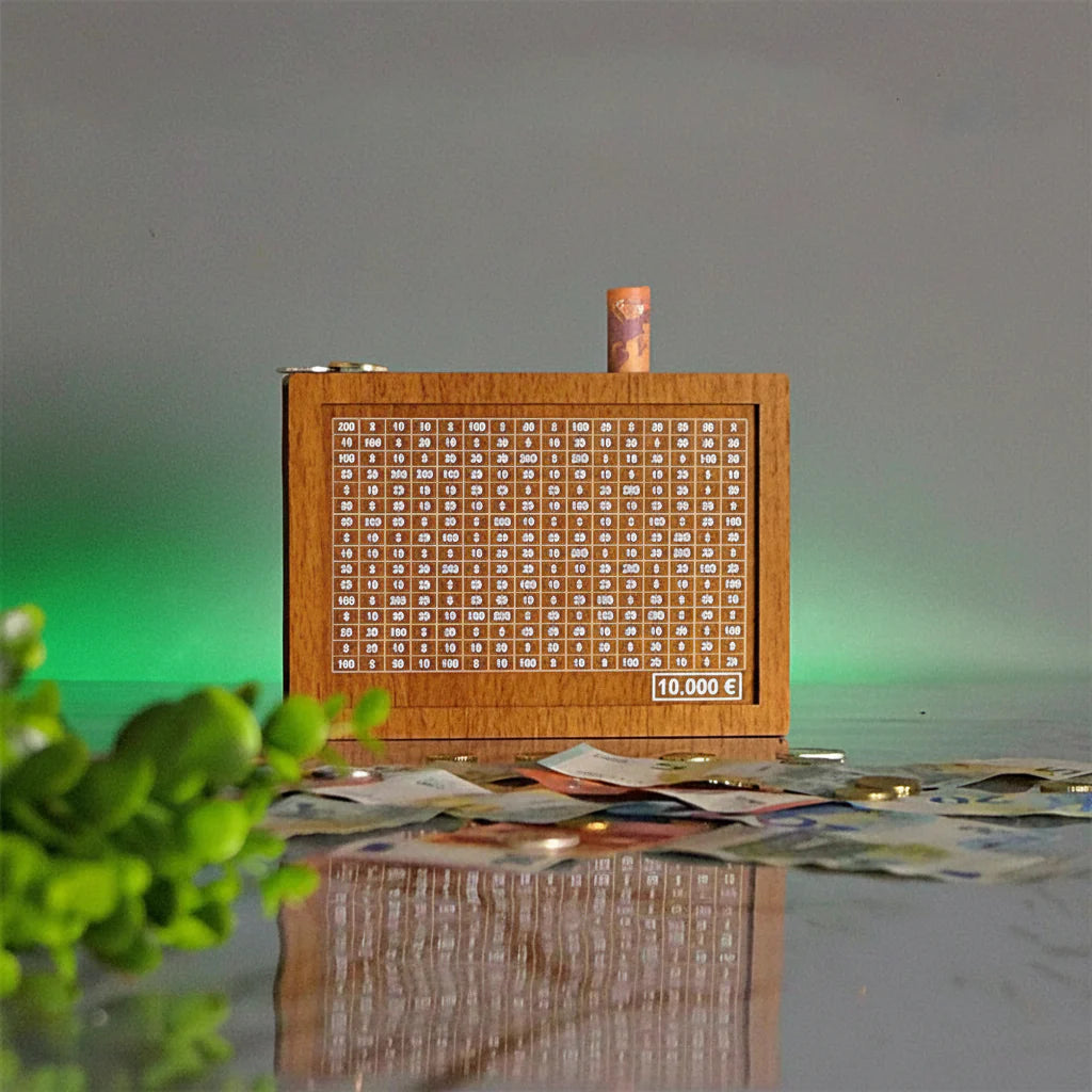 Money Saving Wooden Piggy Bank Coin Box