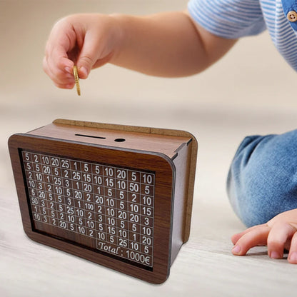 Money Saving Wooden Piggy Bank Coin Box