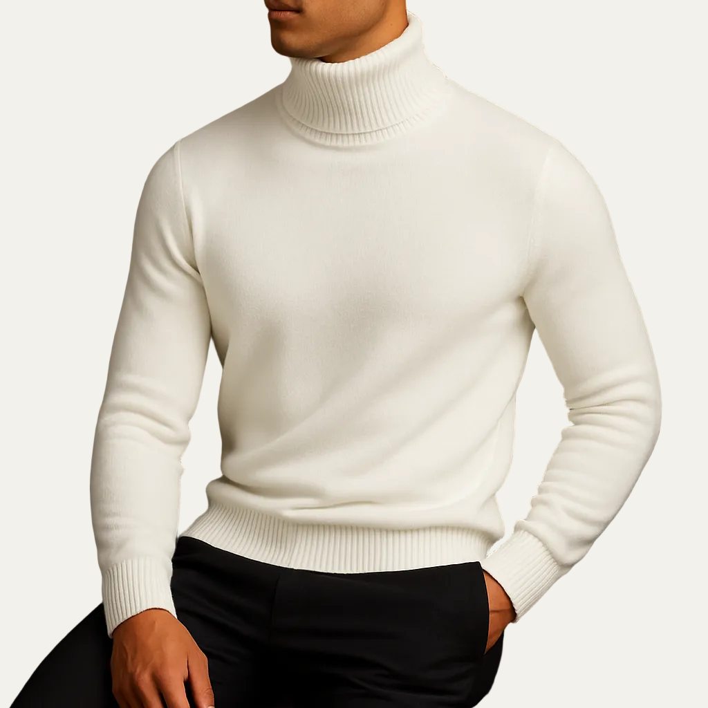 Savoni Men’s Wool Turtleneck – Classic Knit Sweater 1