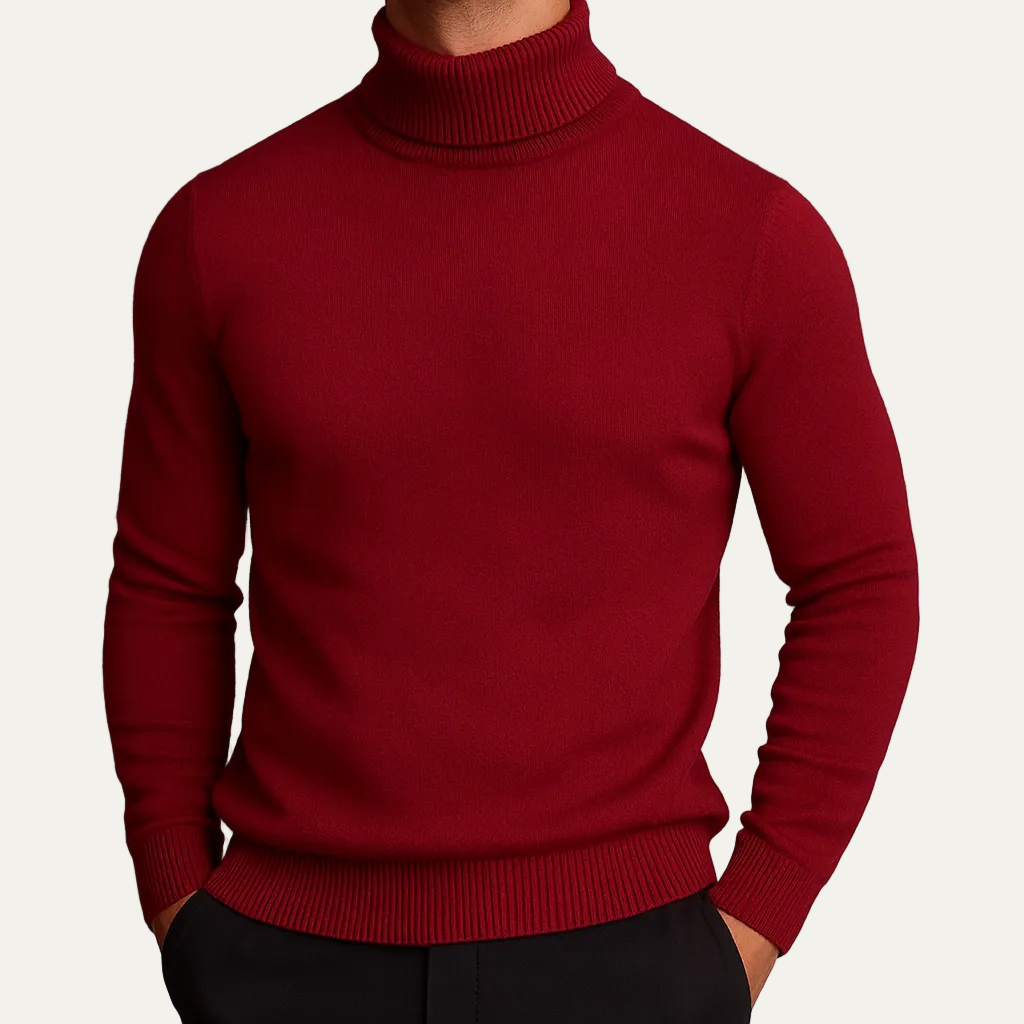 Savoni Men’s Wool Turtleneck – Classic Knit Sweater 9