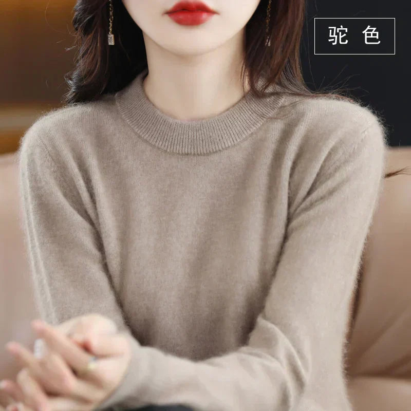 Soft Women's Cashmere Crew Neck Fitted Sweater