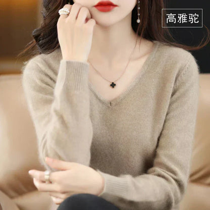 Luxurious Cashmere V Neck Sweater for Women