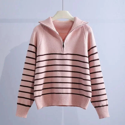 Colorful Cable Knit Pullover Sweater