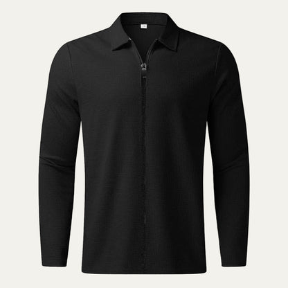 VogeLuxe | Men’s Textured Zip Up Collared Jacket