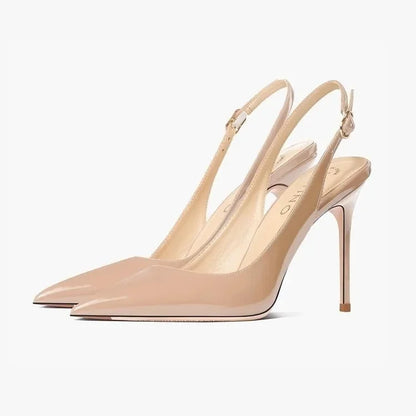 Shiny Buckle High Heel Sandals