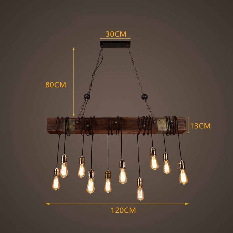 Rustic Wooden LED Pendant Light