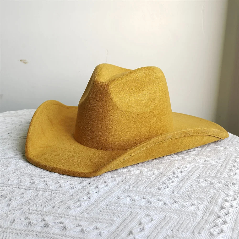 Soft Wide Brim Cowboy Hat Adjustable Size