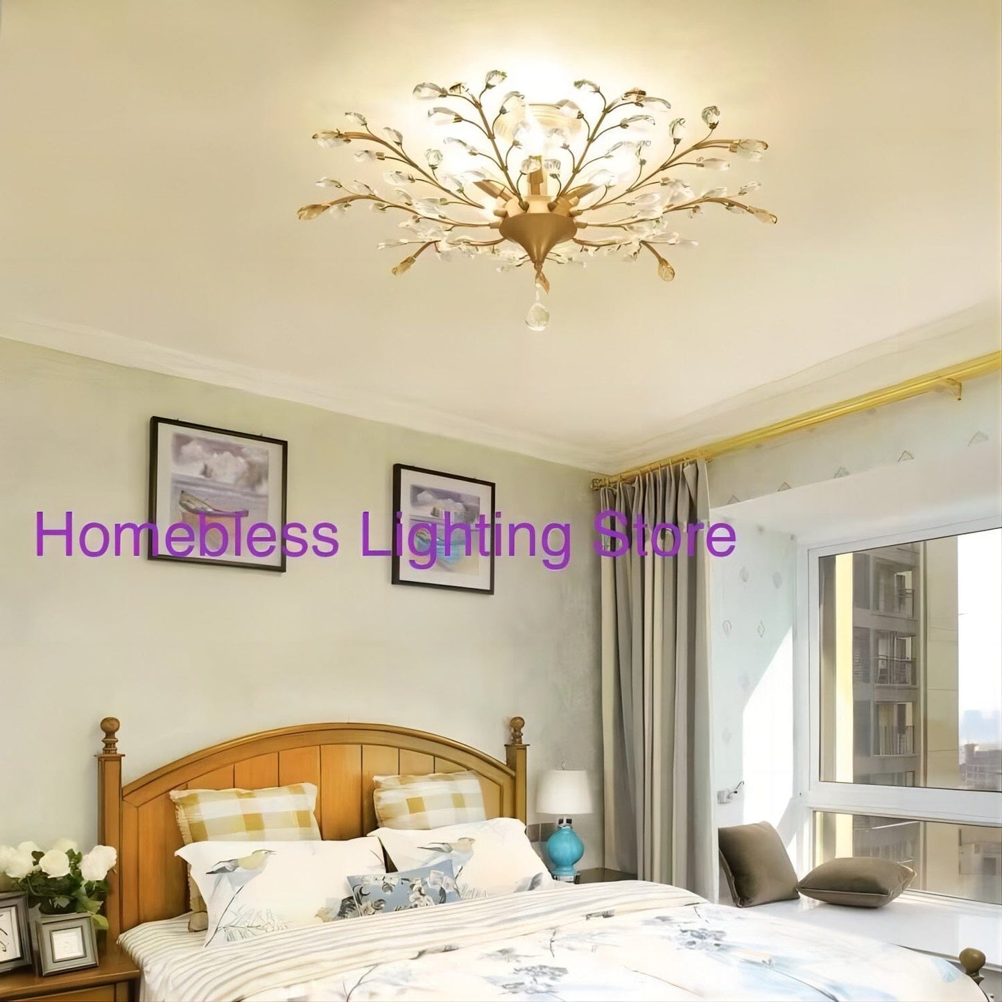 Floral Overhead Light Fixture