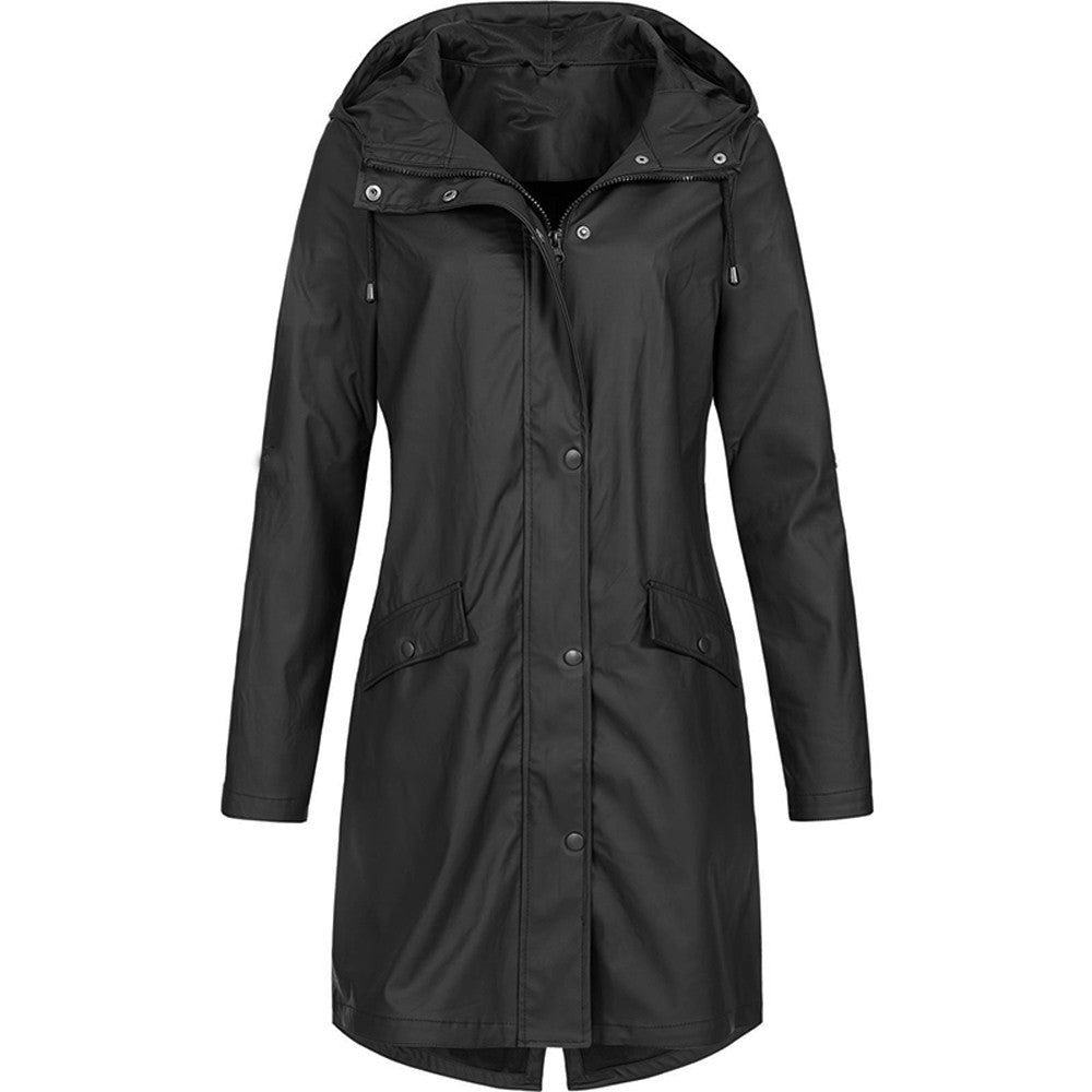 Waterproof Women's Hooded Jacket With Zip - VogeLuxe