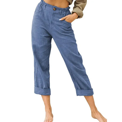 Lightweight Women's Casual Linen Pants with Pockets