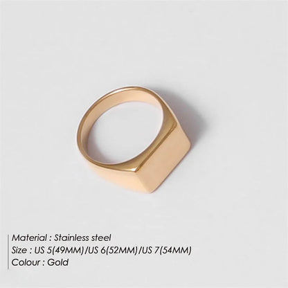 Simple Gold Tone Circular Women's Party Ring