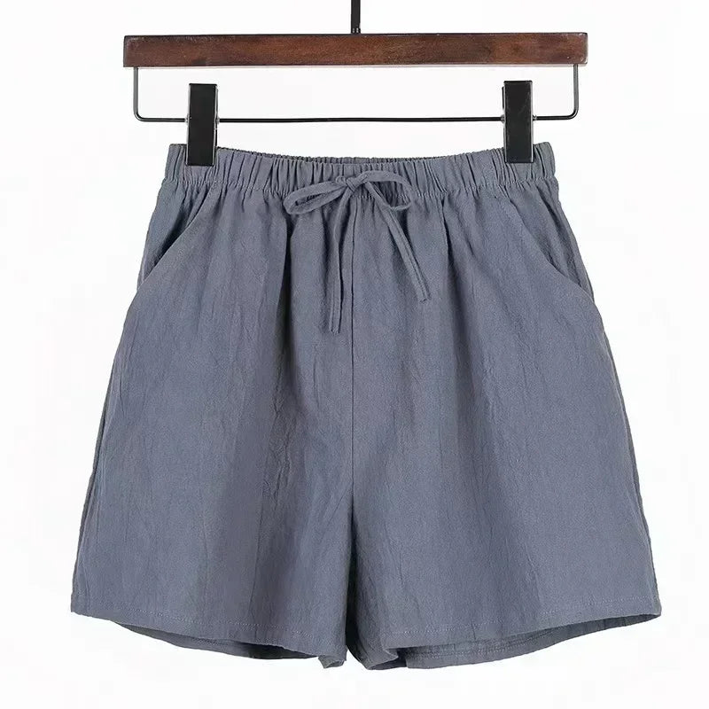 Relaxed Fit Linen Beach Shorts for Women