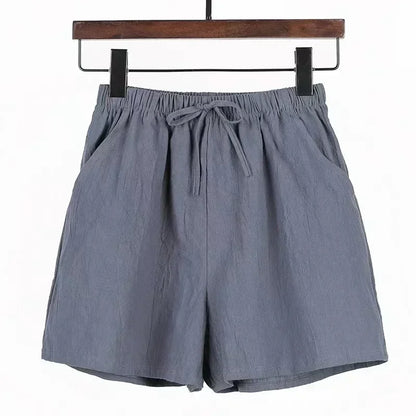 Relaxed Fit Linen Beach Shorts for Women