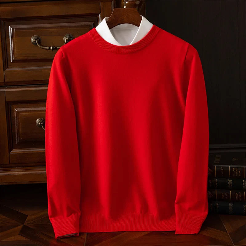Soft Men's Wool Crew Neck Sweater
