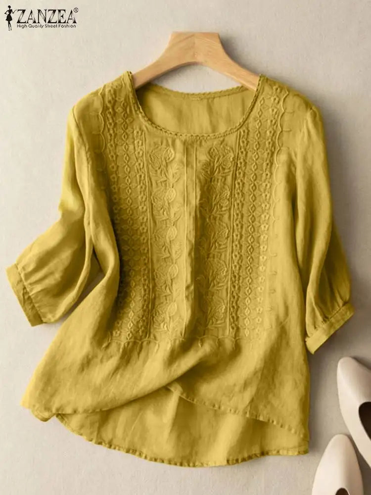 Classic Floral Crochet Top - Beautiful Embroidered Blouse