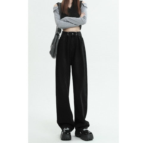 Fashionable High Waist Wide Leg Jeans for Women - VogeLuxe