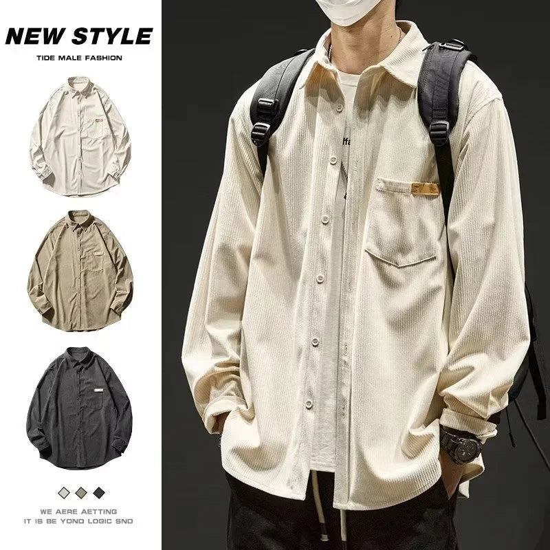 Relaxed Fit Cotton Cargo Shirt Men – Casual Vintage Overshirt - VogeLuxe