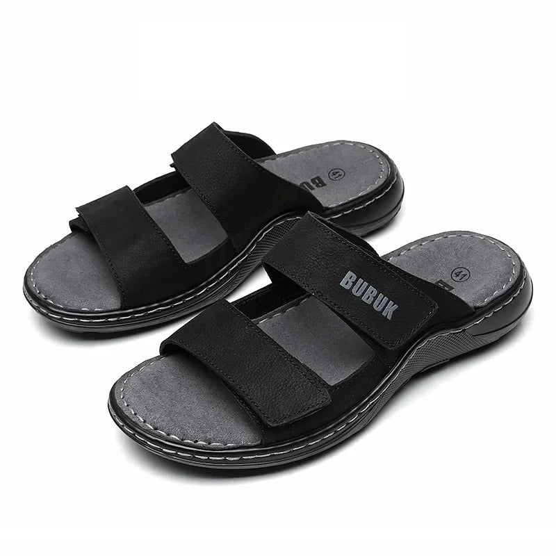 Real Leather Mens Water Shoes Slippers