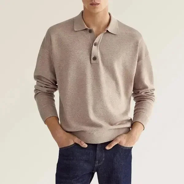 Classic Fit Men's Polo Shirt – Slim Button Down Collar Top