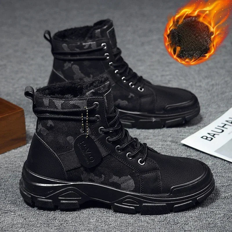 Tall Camo Military Style High Top Boots